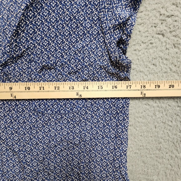 Cynthia Rowley 100% Silk Top Womens‎ S Blue Floral Geometric Lightweight Blouse - Picture 9 of 10